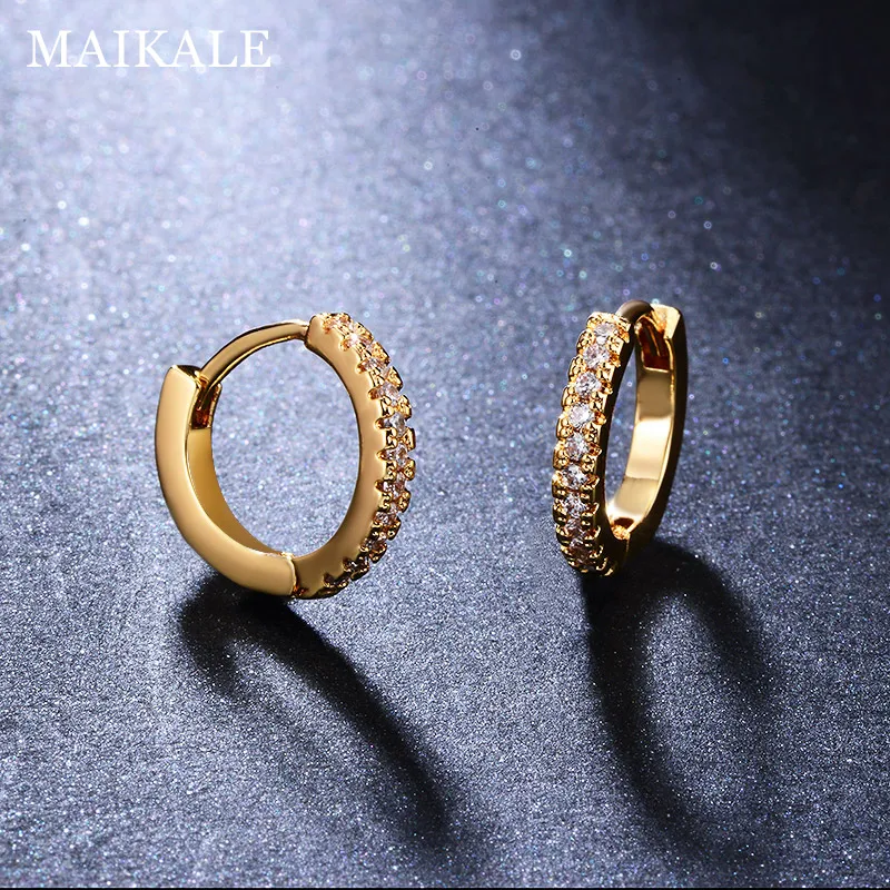 MAIKALE, женские серьги, круглые, ажурные, циркон, корейские сережки-шпильки, модные, серебряные, простые, дикие, серьги для женщин, ювелирное изделие, подарок