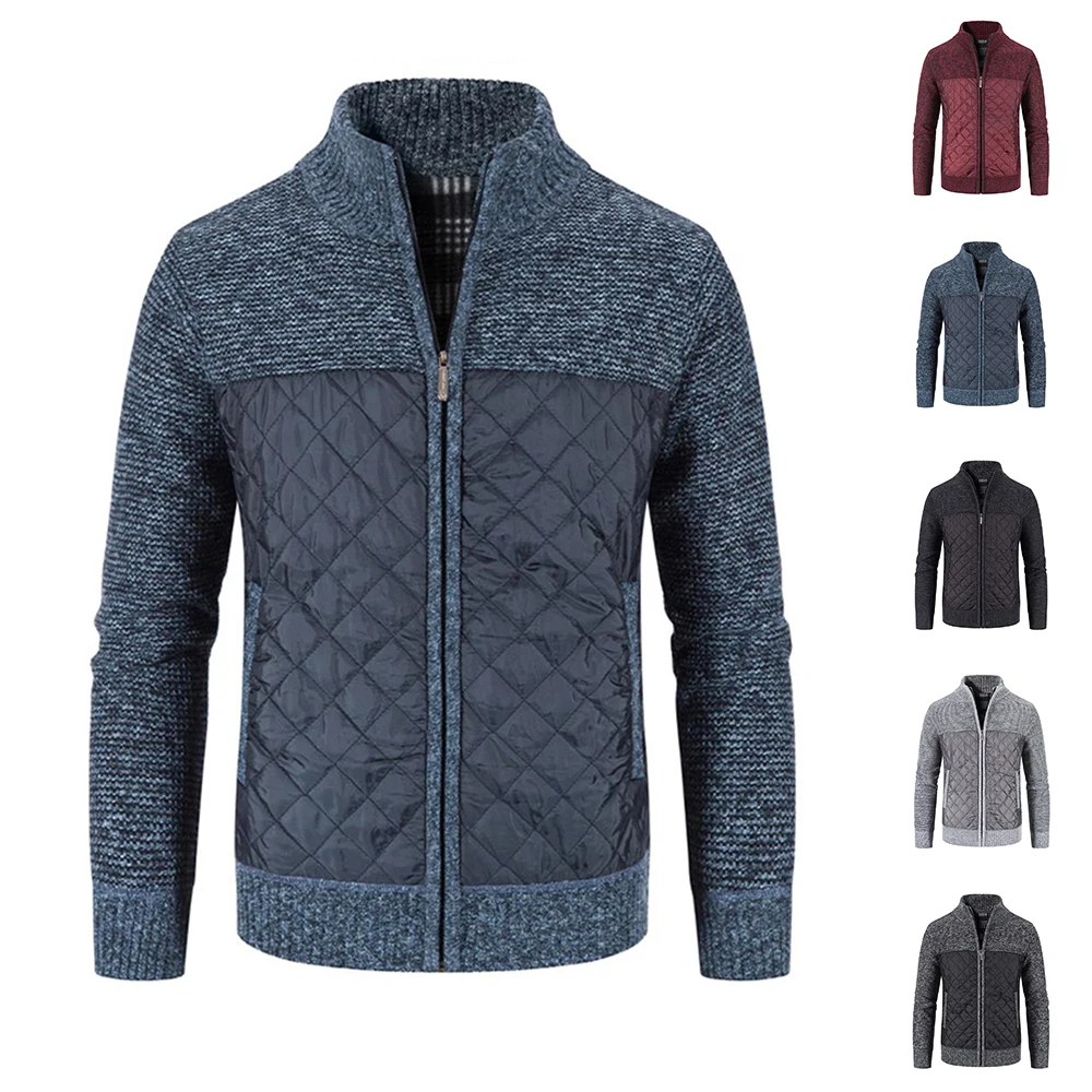 

Мужская теплая бархатная кофта в стиле пэчворк