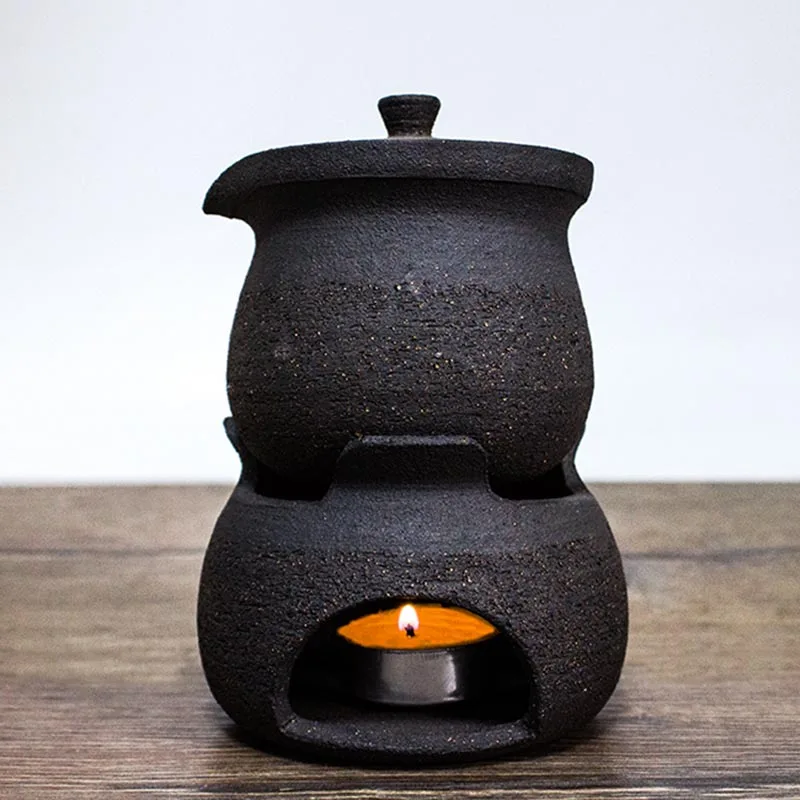 Ручной работы Ретро грубая керамика чайная плита свеча подогрев основа