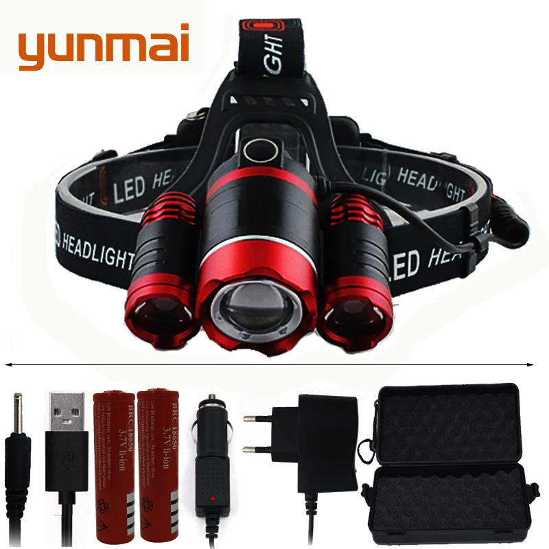 

Yunmai XM-L T6 Led Headlamp Headlight Lantern Zoomable Head Lamp Flashlight Zoomable Rechargeable 18650 Battery Torch Usb Light