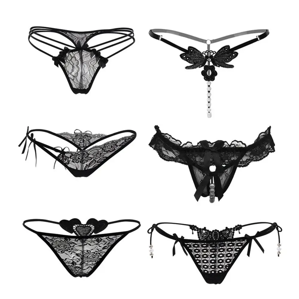 6 шт. сексуальное женское эротическое нижнее белье стринги кружевное черные