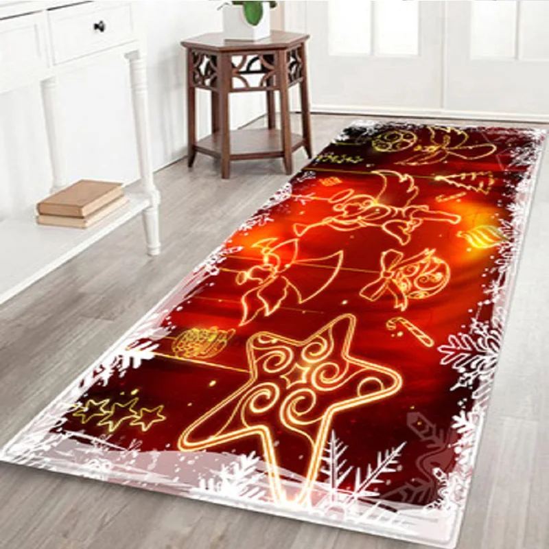 Креативные рождественские коврики Нескользящие Коврики для кухонной двери