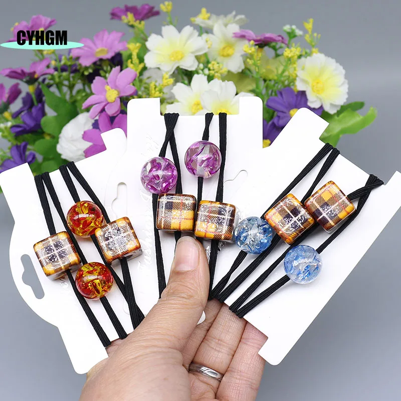 

New Fashion korean amber Hair rope Accessories for Women hair ties elastic hair bands Girls Hair Band A01-4