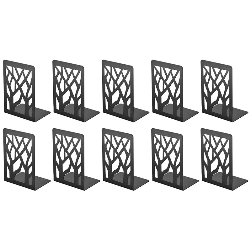 

10Pcs Metal Bookends for Books - Book Ends,Bookends for Shelves,Bookend Supports on Office Desk,Book Shelf Holder