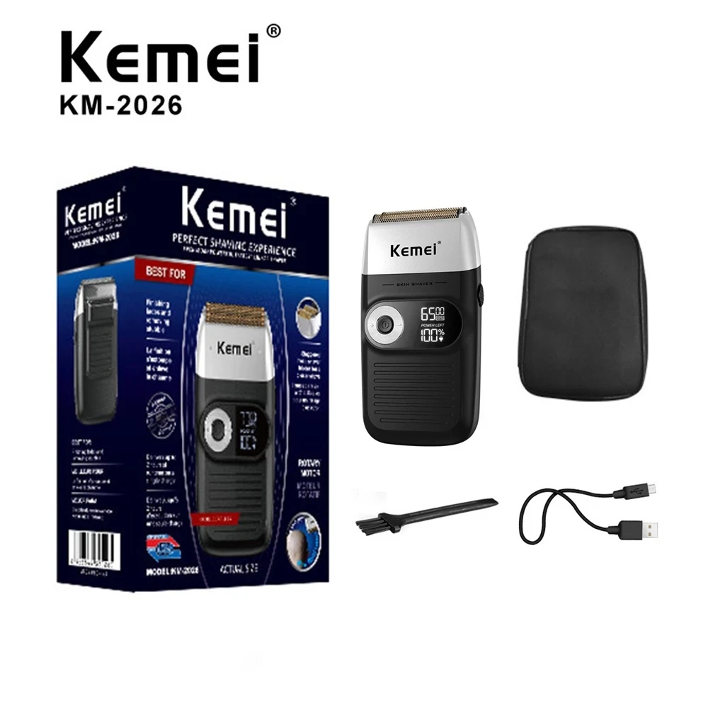 

Kemei original carved razor reciprocating USB body washable and rechargeable sideburns professional men's hair clipper KM-2026