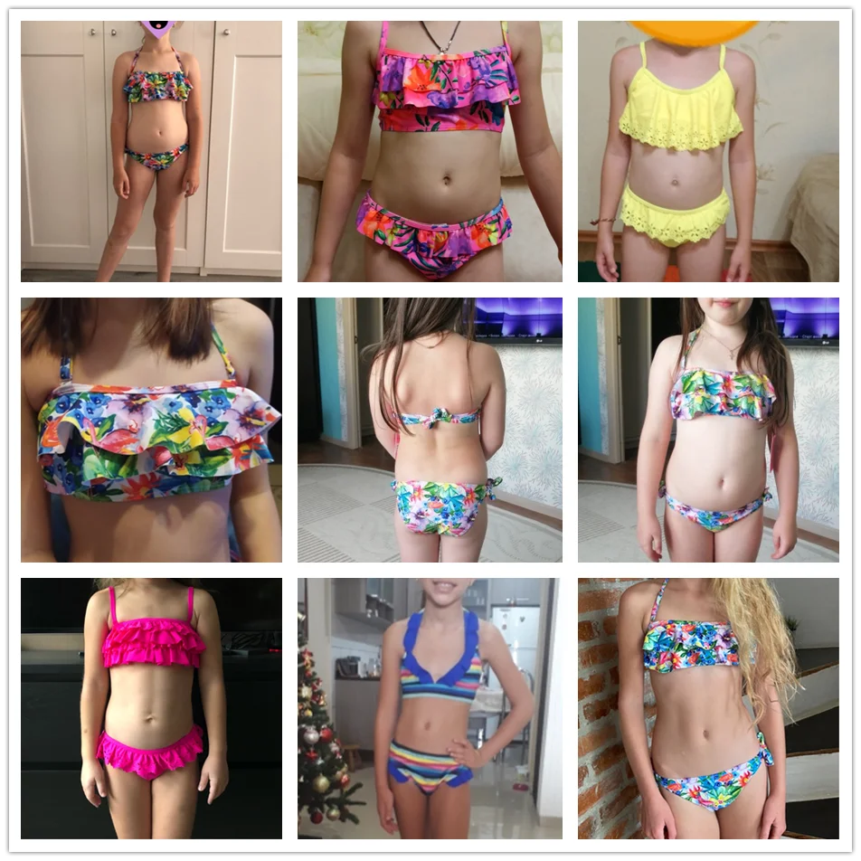 

2021 Girls Swimsuit Two Piece Hot Stamping Children's Swimwear 4-16 Years Girls Beachwear Bathing Suit JX25