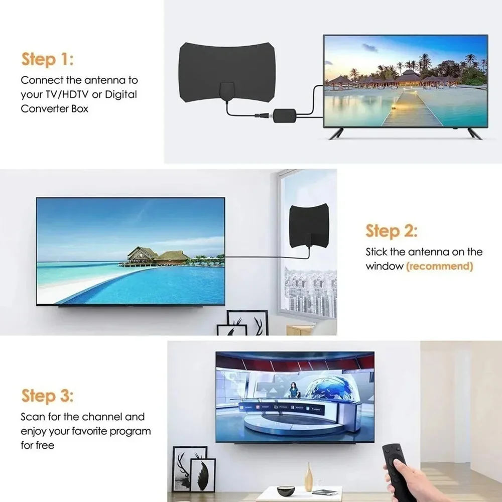 

1080P Digital TV Antenna High Definition TV Signal Indoor Aerial with Amplifier