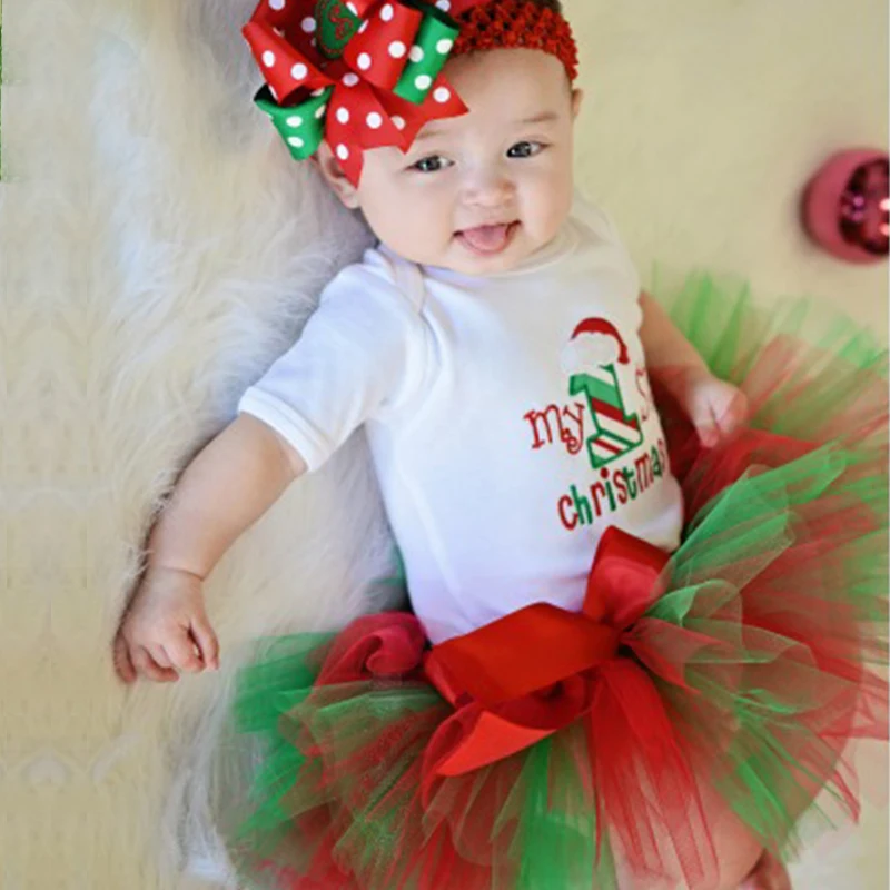 Рождественское платье для маленьких девочек детское первого дня рождения