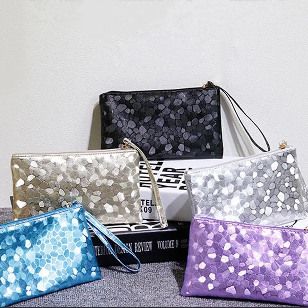 2019 Модный женский вечерний клатч косметичка блестящий кошелек с блестками