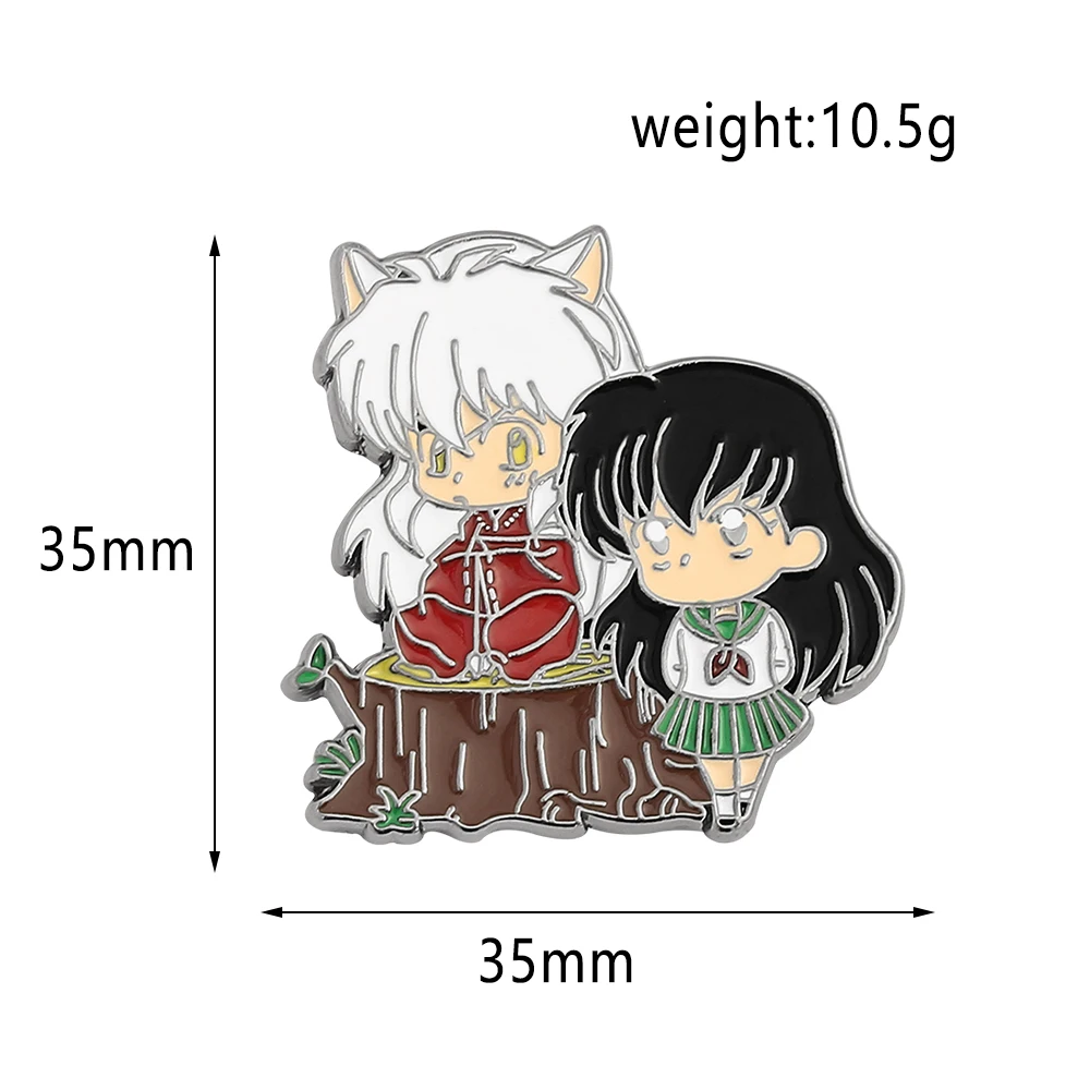 Эмалированная брошь с милым японским аниме InuLove Inuyasha &amp Kagome Kawaii Классическая