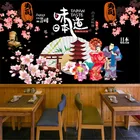 Популярные обои в японском стиле Сакура укиё-э, промышленный декор, кухня, лакомства, суши, ресторан, фон, Настенные обои