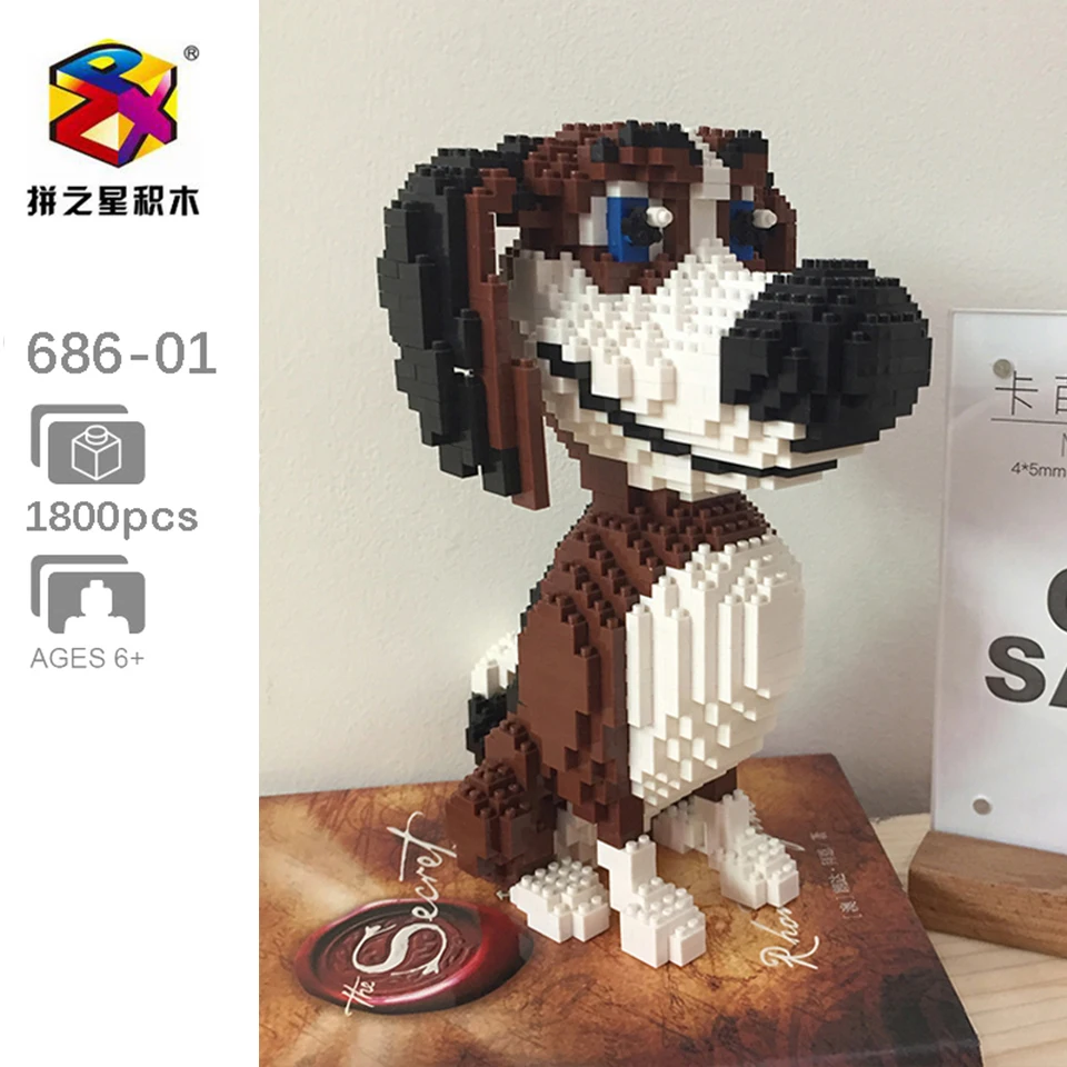 

BS Pet Animal Brown Beagle Hound Dog 3D Model Building Blocks Mini Diamond Blocks Bricks Assembly Toy for Boy Children Gifts