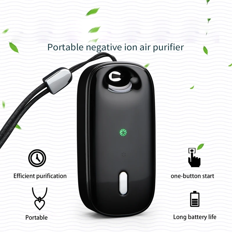 

Модный Мини-очиститель воздуха с ожерельем, портативный персональный подвесной очиститель воздуха с шеей 20 миллионов отрицательных ионов