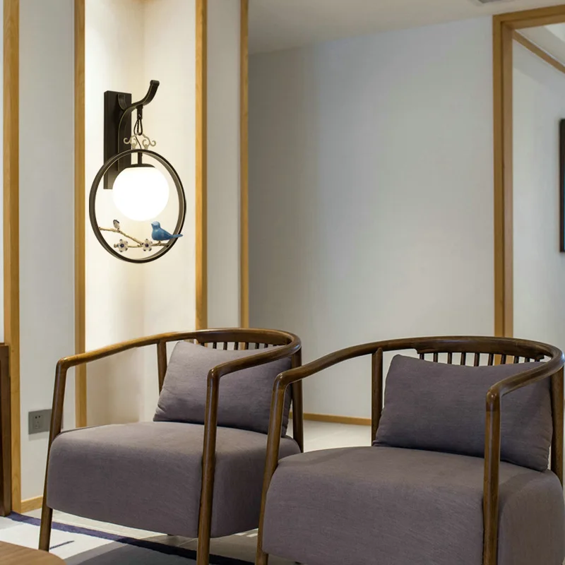 Классическая традиционная черная настенная лампа для гостиной креативный