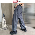 Мужские прямые повседневные спортивные брюки LAPPSTER в стиле Харадзюку 2022, мужские мешковатые Широкие штаны, джоггеры, мужские модные брюки