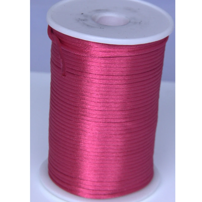10 yards Rose Red 2MM Rattail Satin Cord Macrame Beading Nylon Chinese knot rope wholesale bulk jewellery making supplies Craft