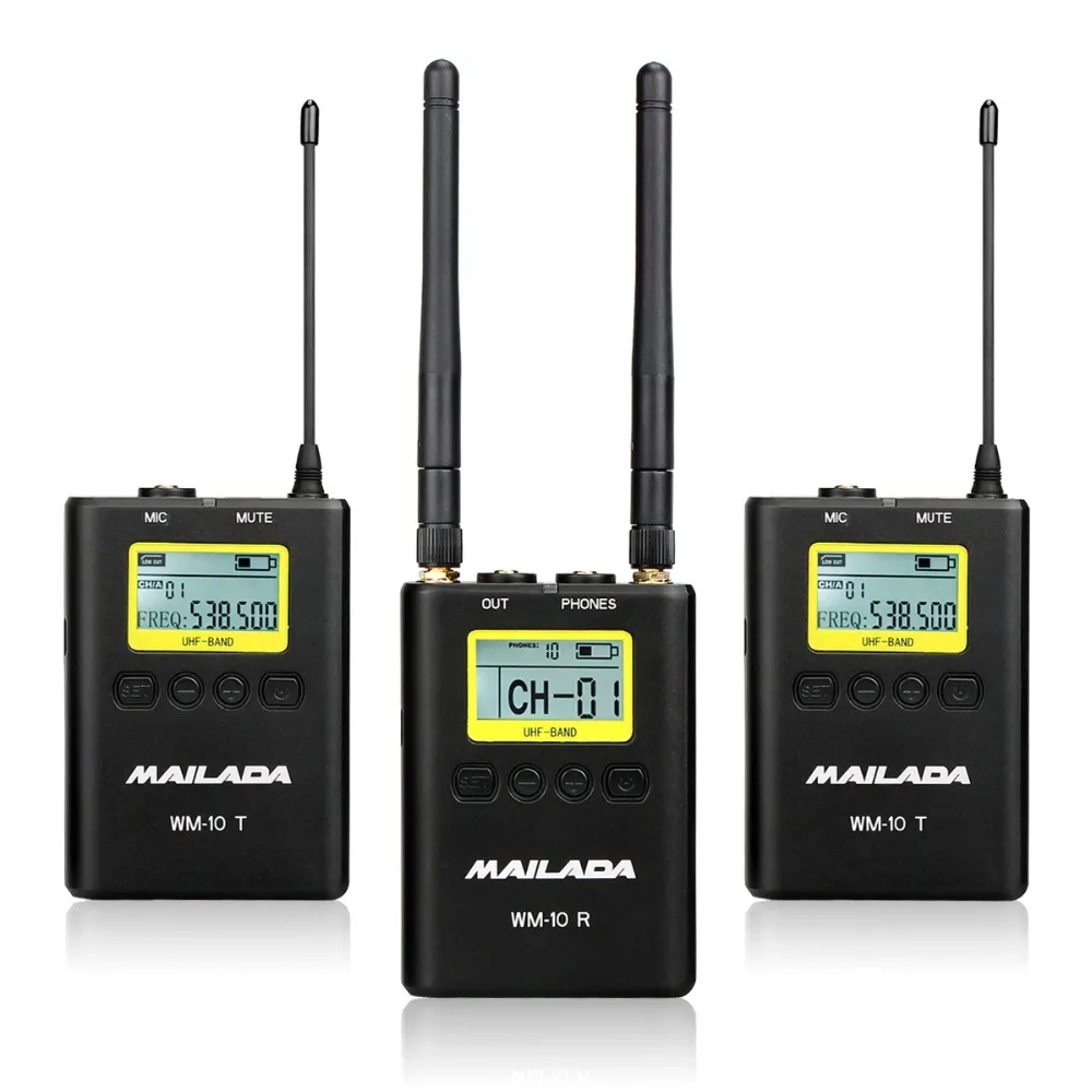 Mailada WM-10 профессиональный УВЧ Беспроводной микрофон петличный приемник передачи