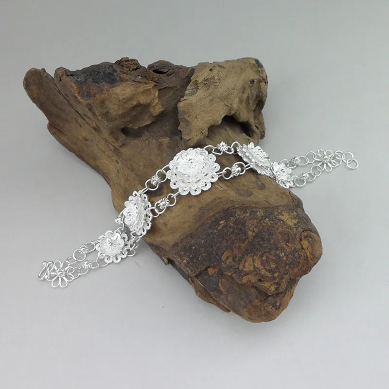 Браслет из стерлингового серебра 999 пробы ювелирное украшение ручной работы