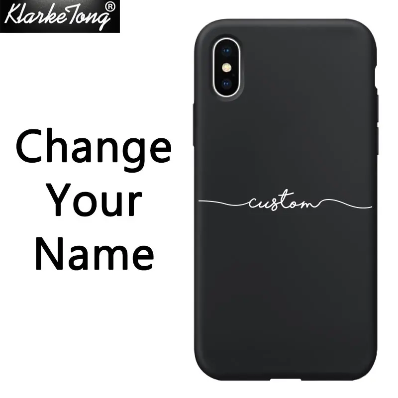 DIY2 Personalized Custom Name Text Soft Silicone Phone Case For iPhone XS MAX XR 6S 7 8 Plus 11 promax Matte Black TPU Cover - Цвет: DIY2