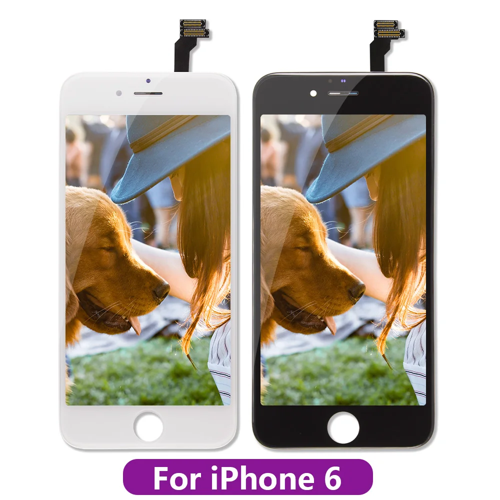 Белый и черный AAAAA абсолютно для iPhone 6 6G ЖК-дисплей кодирующий преобразователь сенсорного экрана в сборе для iPhone6 4,7 ''без битых пикселей+ подарок