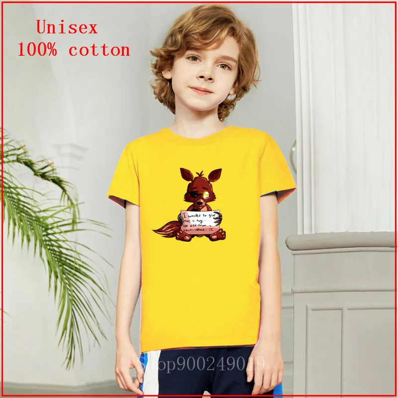 Новинка 2020 детская одежда футболка из чистого хлопка брендовая FNAF плюшевая Фокси