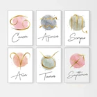 Созвездия детская стена искусство холст плакат принты минималистский Зодиак звезда стандартная нордическая детская декорация для дома картины