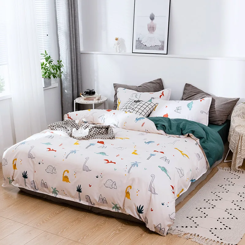 home textiles cartoon orange children's bed linens cute bedding set bedspread with pillows duvet cover sheet quilt | Дом и сад