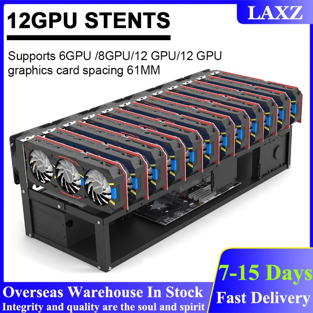 

12 GPU Mining Rack Open-pit Mining Machine Case Frame Miner Coin Ring Support Bracket Holder Support for 6/8GPU BTC Miner Mining