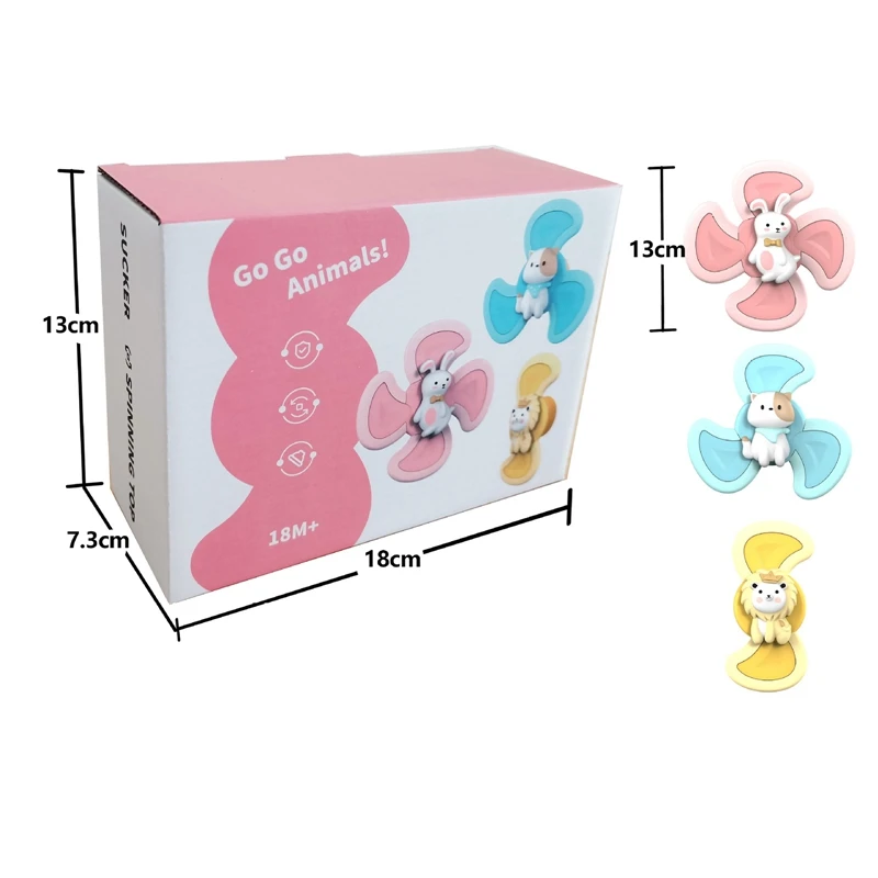 

Colors Random 3pcs Cartoon Animal Rotating Suction Cups Eating Suction Cups Dining Chairs Toys Baby Bath Toy Kids Spinner