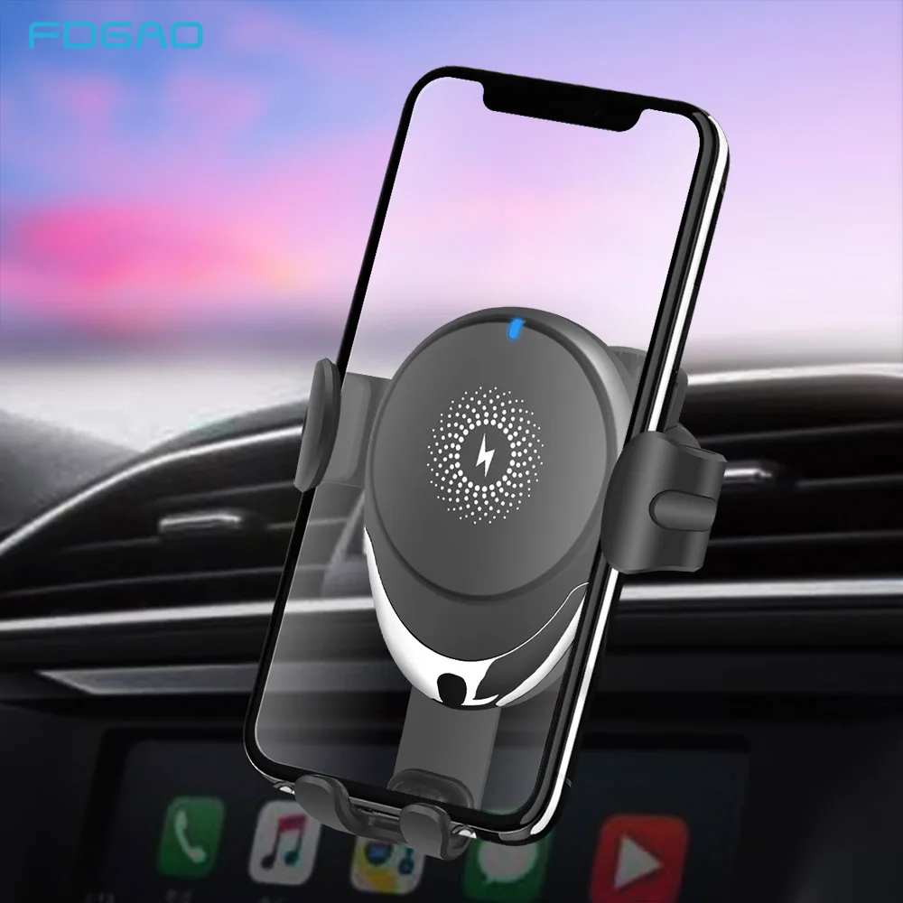 Автомобильное зарядное устройство FDGAO QI беспроводное 15 Вт 10 с функцией быстрой