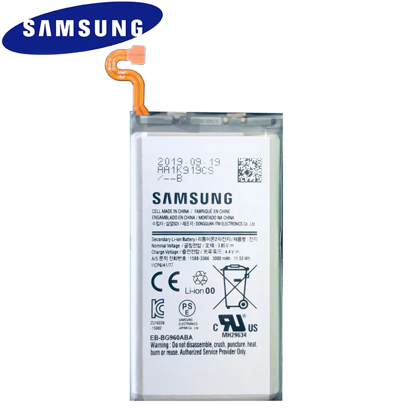 Samsung оригинальный аккумулятор для телефона EB-BG960ABE 3000 мАч Galaxy S9 G9600 SM-G960F SM-G960 G960F G960