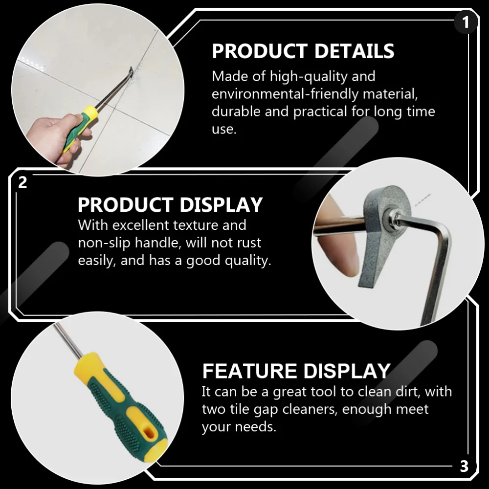

2pcs Sturdy Tile Gap Opening Tools Floor Gap Cleaning Tools Tile Gap Tools
