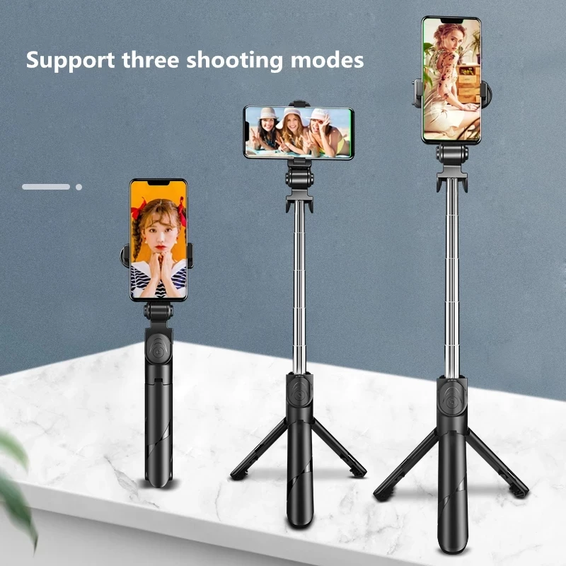 Tripod Selfie Stick With LED Light For iPhone Android Mobile Phone Holder Stand Pole Rod Smartphone Bluetooth Extendable Monopod images - 6