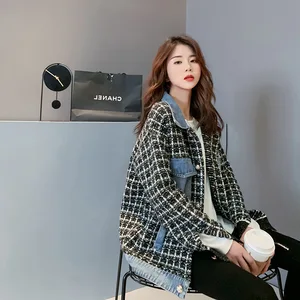 Женская джинсовая куртка SuperAen, свободная повседневная куртка с отложным воротником в Корейском стиле, Осень-зима 2020