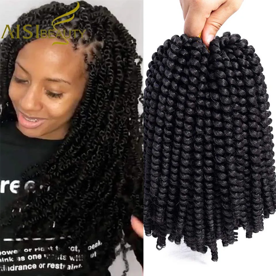 AISI BEAUTY пушистые Пружинные плетеные синтетические удлинители волос для вязания