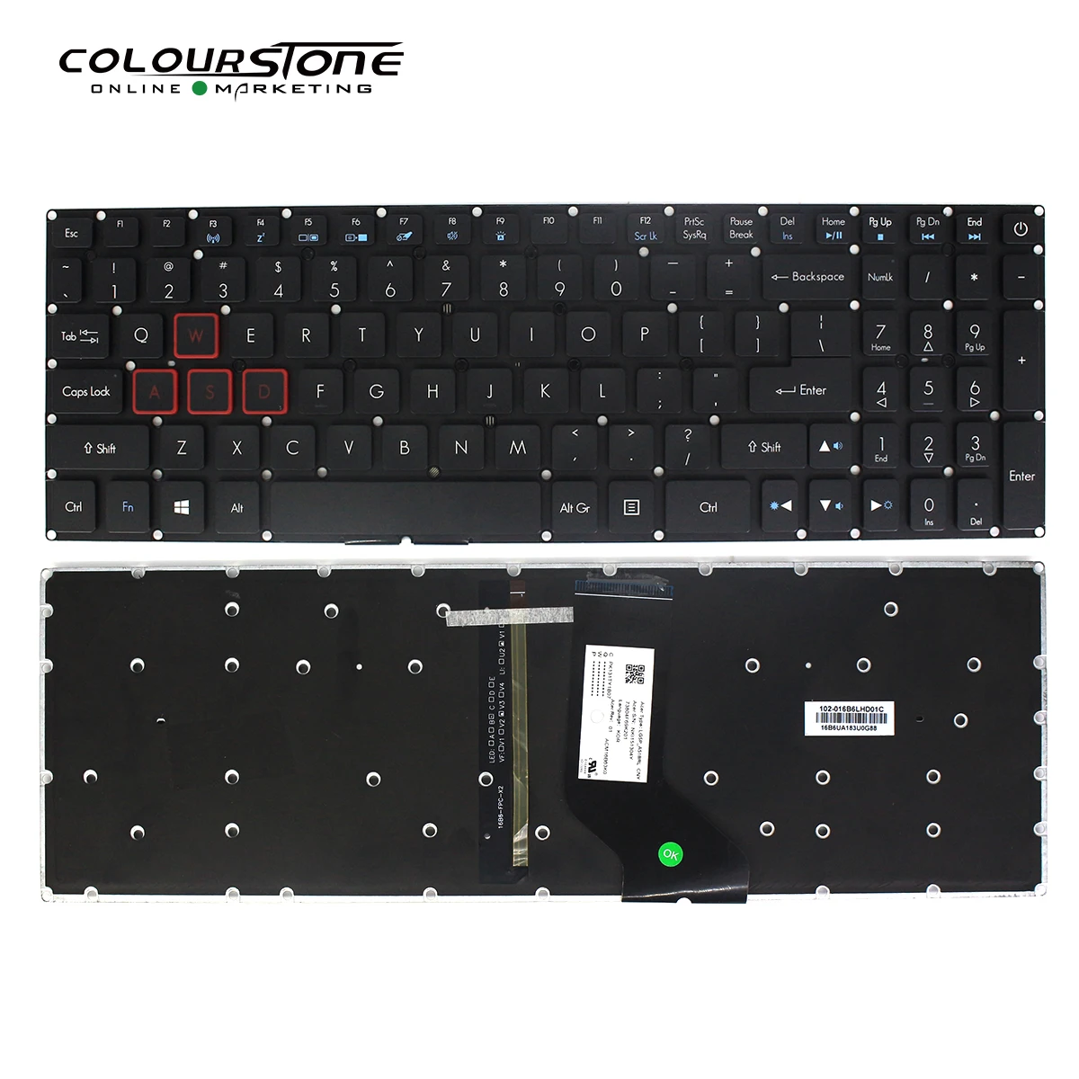 US клавиатура для ноутбука Acer Aspire VX5-591G-54PG VX5-591G-7061 VX5-591G-70ME английская с подсветкой