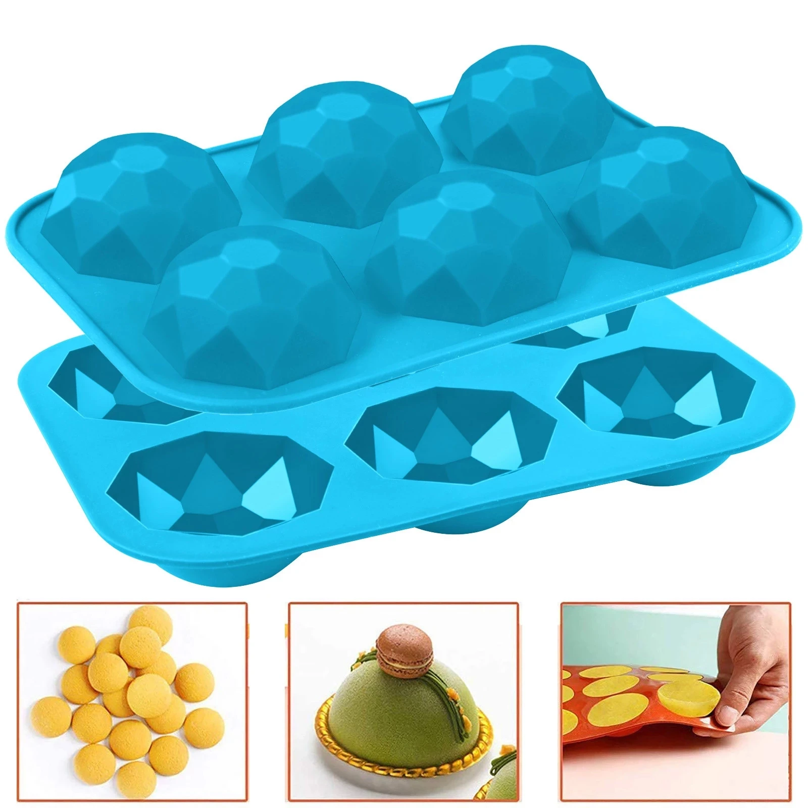 

Kitchen Utensils 2Pcs cakes Mold For Baking Silicone Bakery Accessories Silicone Chocolate Mold For Crafts 3D Moldes De Silicona