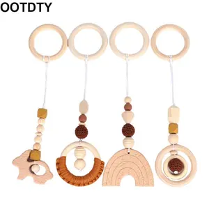 4 шт.компл. детские погремушки для прорезывания зубов, игрушки для кормления, подарки, рамка для игры в тренажерный зал, подвесные Подвески для коляски, деревянное кольцо, зубное кольцо, молар