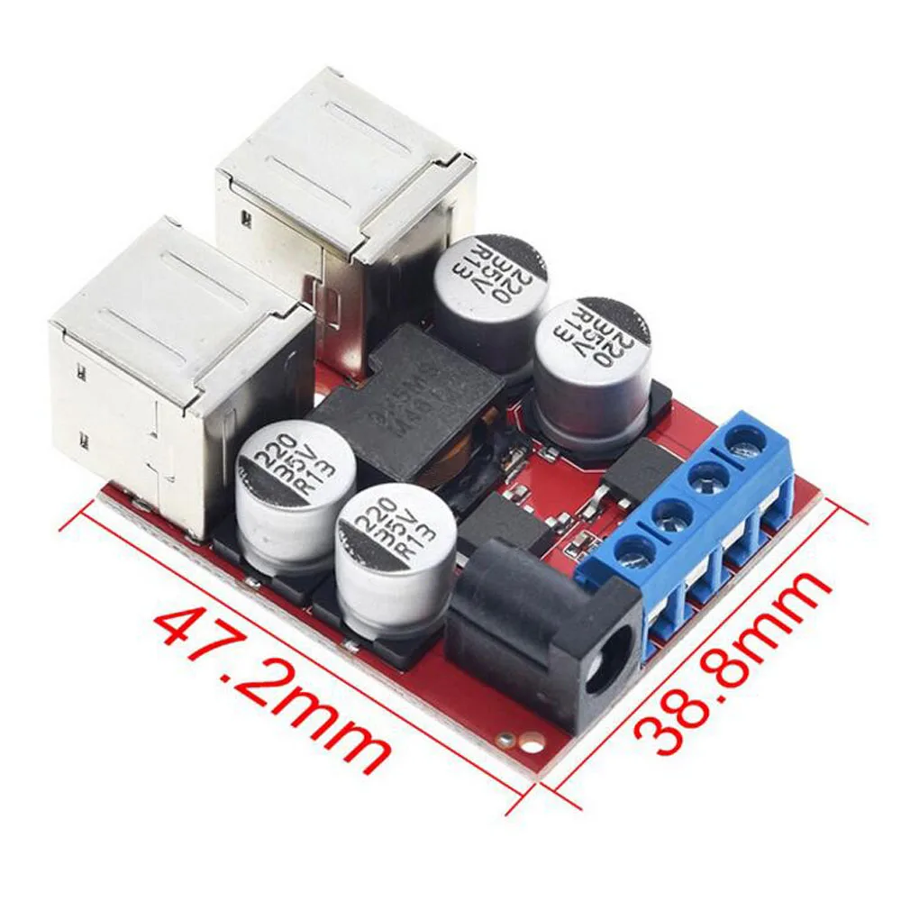 

1 PCS 8V-35V to 5V 8A Power Supply Step-down Module 4-port USB Output Cell Phone Car Charger