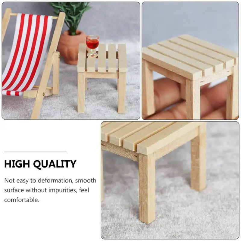 

1PC Mini Stool Mini Adornment Models Toy Wooden Ornament Mini Furniture For Home Kids