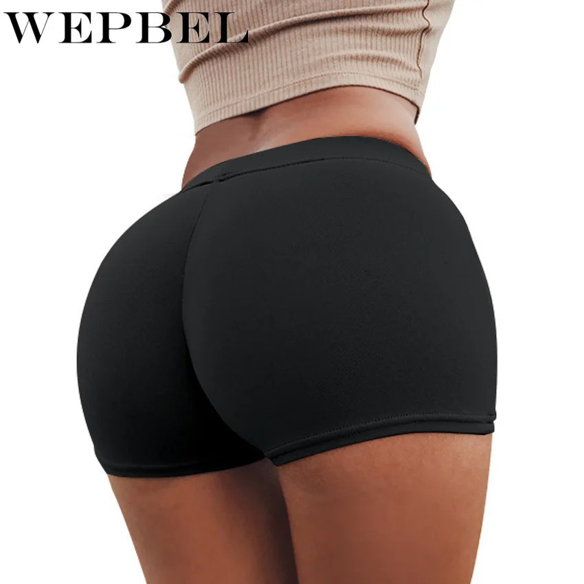 WEPBEL хип нижние шорты Для женщин Мульти Цвет однотонные облегающие анти