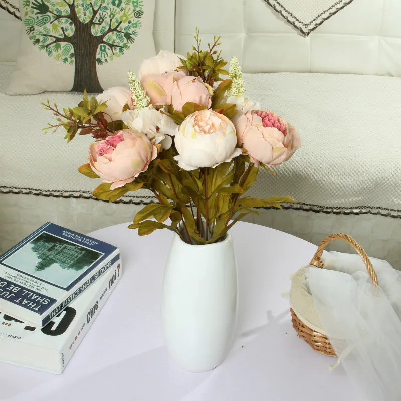 13 голов пиона в европейском стиле искусственная фотография Свадебная версия