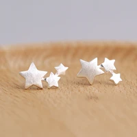 silver color star stud earrings for women charm wedding jewelry pendientes mujer moda 2021 brincos high quality