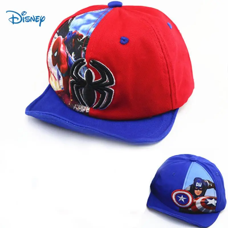 

Disney Marvel Hat Superhero Captain America Spider-Man Children's Hat Kids Boys Girls Curved Brim Hat Hip Hop Hat 3-8 Years Old