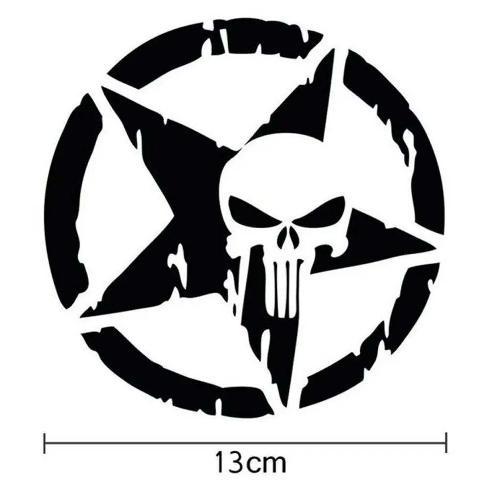 Авто Каратель звезда голова черепа пентаграмма наклейка для грузовика окно 13x13