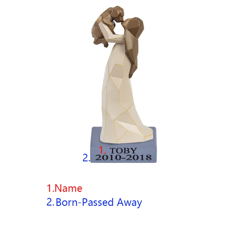 

Resin Dog Angel Sculpted Hand-Painted Figure For Sympathy Pet Memorial Can Personalized Name and Date 8 Inches JSYS