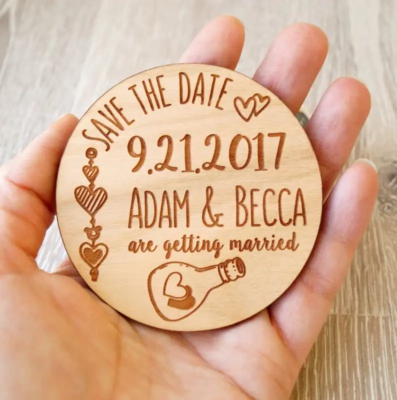Деревянные магниты сохранить даты свадьба деревенский набор|Сувениры для