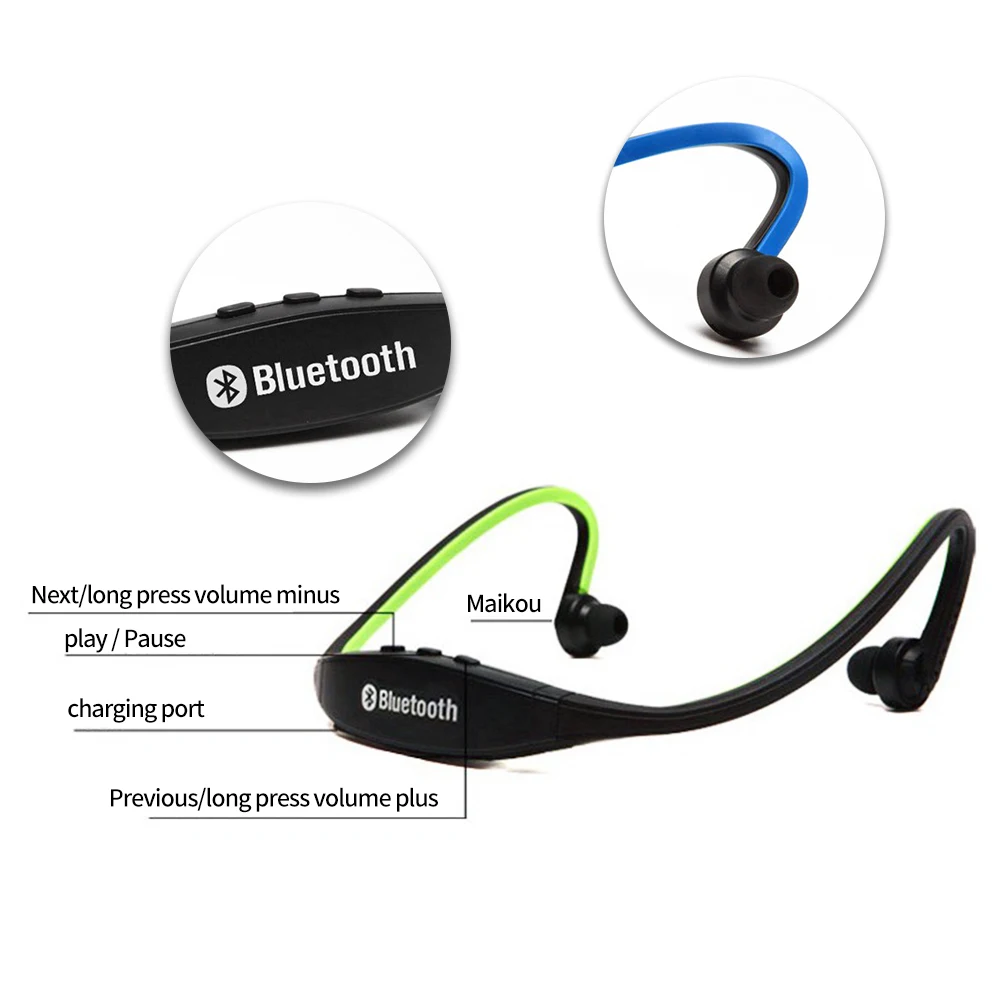 S9 Bluetooth наушники беспроводные Спортивные Bluetooth наушники Поддержка TF/SD карты микрофон для iPhone huawei XiaoMi телефон