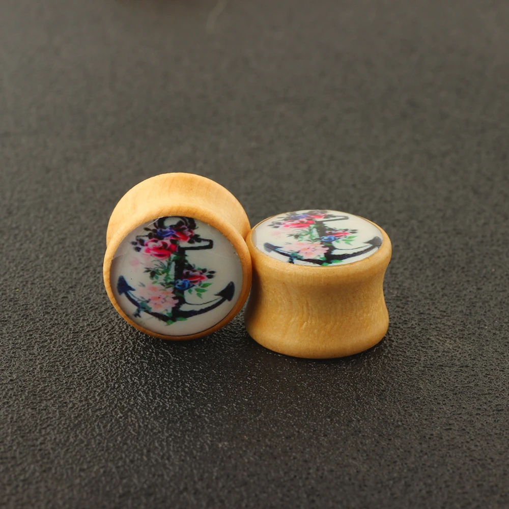 TIANCIFBYJS деревянное седло ушной наконечник двойной расклешенный логотип телесный