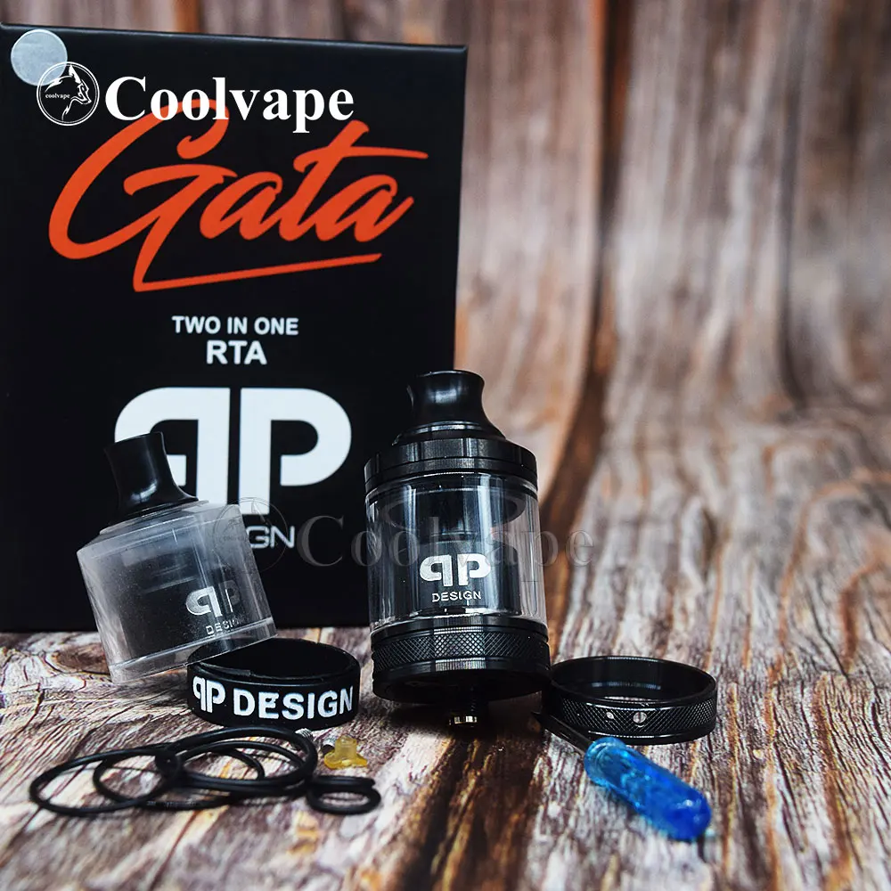 coolvape QP design GATA RTA MTL DL 24mm 4ml 2ml capacity 2 in 1 atomizer Bottom airflow Single Coil vs Design Nio RDA | Электроника